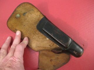 WWII German Military Leather Holster for Walther PPK Pistol - Marked: D.  G.  R.  M. 2