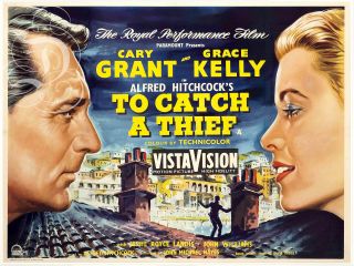 Plaque Alu Reproduisant Une Affiche To Catch A Thief Cary Grant Grace Kelly