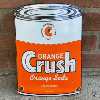 Orange Crush Soda Vintage Porcelain General Store Gas Service Station Sign