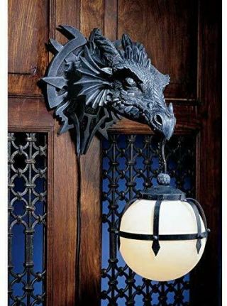 Medieval Castle Dragon Wall Sconce Electric Light Wall Mount Fixture Decoration