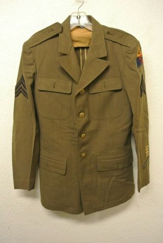 Named Ww2 Us Army Enlisted Dress Jacket Pants With Patches 2nd Armored (6170)