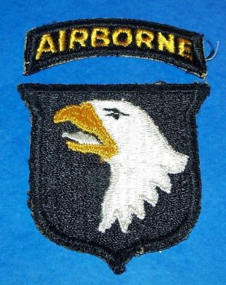 Cut - Edge Ww2 101st Airborne Division Type 6 White Tongue Patch,  Tab