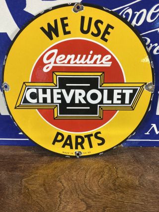 59 Vintage Style  Chevrolet  Parts Gas & Oil Porcelain 12 Inches Pump Plate