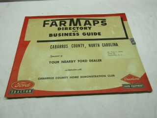 Vintage Ford Tractors Farm Maps Cabarrus County North Carolina 1954