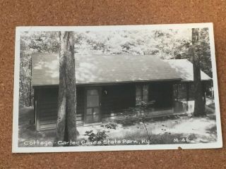 1955 Rppc Cottage - Carter Caves State Park Ky Real Photo Postcard
