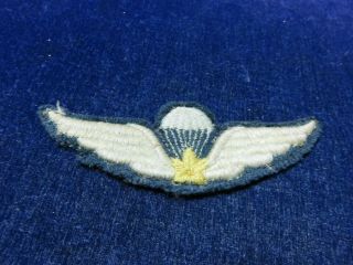 Rare Orig Ww2 " Ppcli " Cloth Jump Wing " Canadian Airborne Paratroopers " On Blue