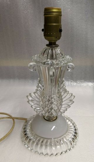 Vintage Crystal Cut Glass Small Boudoir Table Lamp