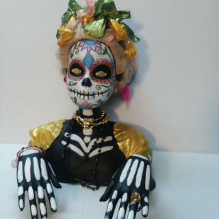 Day Of The Dead Hand Painted Barbie Head 2