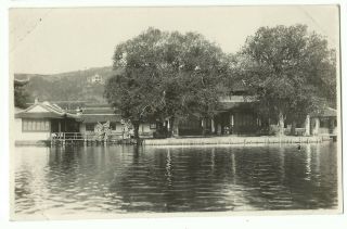 China Shanghai Photo - Postcard Lake & Temple 1930s