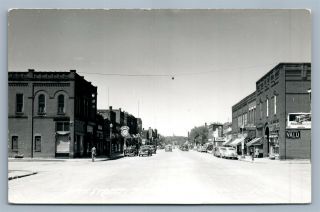 Hutchinson Mn Main Street Vintage Real Photo Postcard Rppc