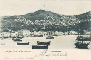 Greece 1900 - 1915 Vintage Postcard Of Samos Vathy - Capitole D 