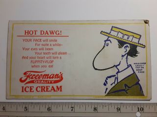 Vintage Freeman’s Ice Cream Cardboard Sign 1925,  “Make A Face” Advertisement 3