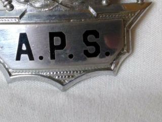 Vintage Ed Jones & Co Oakland CA A.  P.  S.  Cap Badge Pin 4