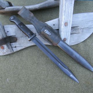 Rare E.  Pack & Son Wwii German Mauser 98k Bayonet Fine Early 38 Date Blued Blade