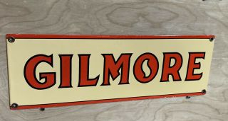 Gilmore Lion Oil Gas Gasoline Porcelain Sign