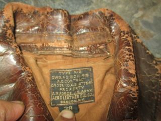 A2 Ww2 Us Army Air Force Leathers Jacket Size 38,  Very Good