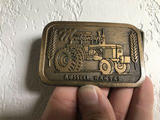 Mahoney’s Russell Ks Dealer John Deere 4840 Belt Buckle Vintage Tractor Farm Ag