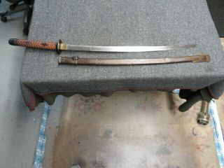 Wwii Japanese Army Late War Nco Sword W/ Matching Numbered Scabbard