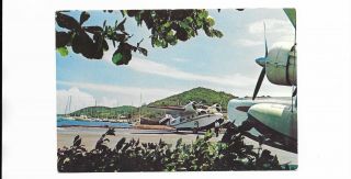 St Thomas Us Virgin Islands Seaplane Airport Postcard Antilles Air Boats Goose
