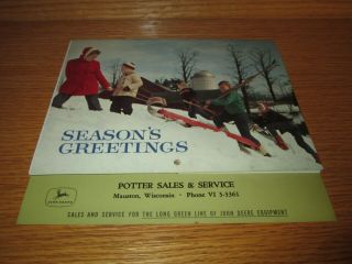1965 John Deere Advertising Calendar Potter Sales & Service Mauston Wi