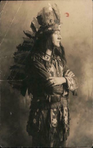 Circus Rppc Indian From Buffalo Bill Wild West Show Native American Postcard
