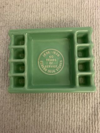 Vintage Eckerd Rx Pharmacy Drug Stores 40 Years Of Service Ashtray 1898 - 1938