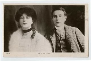 C 1906 Mrs & Mr.  Harry K.  Thaw Murder Evelyn Nesbit Gibson Girl Photo Postcard