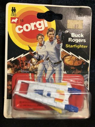 Corgi 13 Buck Rogers Tv Show Starfighter On Card Still In Blister Pack