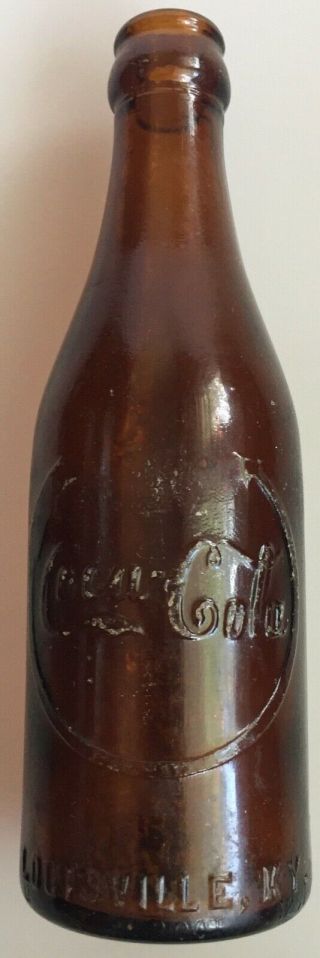Coca - Cola Bottle Amber Embossed Pre - 1920 Circle Arrow Louisville Ky Early Look
