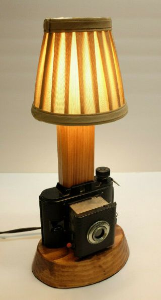 Vintage Ansco Clipper Camera Made Into A Table Lamp.