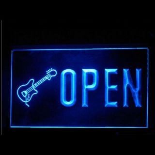 140083 Open Guitar Music Equipment Shop Classical Guitar Led Light Sign