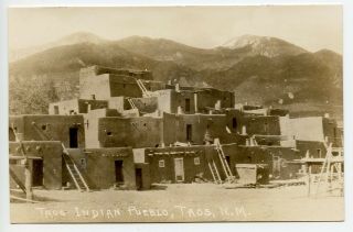Taos Indian Pueblo Mexico Vintage Photo Postcard