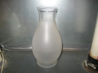 Vtg White Frosted Glass Chimney Oil / Kerosene Lantern Lamp 9 " Fitter 3 1/2 "