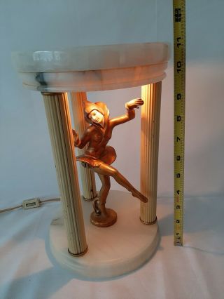 1920 ' s DECO Lamp Harlequin Marble Alabaster Gerdago JB Hirsch 3