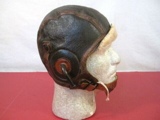 Wwii Us Army Air Force Aaf Type B - 5 Leather Pilot Flying Helmet W/gosport Tubes