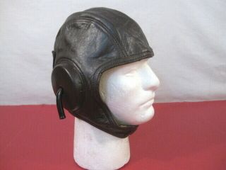 Pre - Wwii Us Navy Usn Usmc Leather Aviator Training Flying Helmet W/gosport Tubes