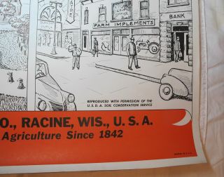 1940 ' S CASE TRACTOR FARM IMPLEMENT ADVERTISING POSTER COMMUNITY CONSERVATION 3