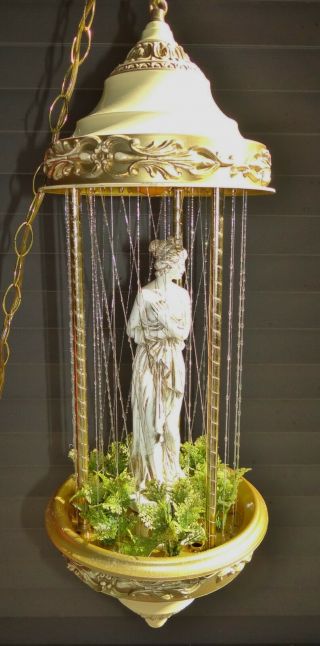 Creators Inc Hanging Mineral Oil Rain Motion Lamp Nude Grecian Goddess Vtg Mcm