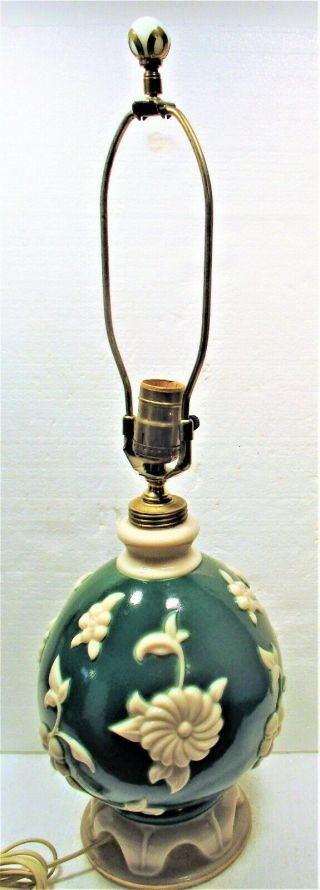 Aladdin Electric Lamp,  Model G - 183,  1939,  Bold Green Over Alacite Fine