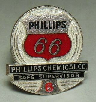 Vtg.  Phillips 66 Gas/oil Co.  Emblem 6 Yr.  Employee Supervisor Award Tie/lapel Pin