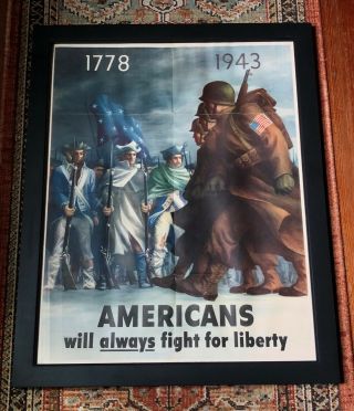 Ww2 “americans Always Fight For Liberty” World War 2 Propaganda Poster
