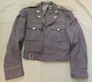 Wwii U.  S.  Army Air Force,  Officer’s Ike Jacket,  Bullion C.  B.  I Patches,  Sz 36,  A,