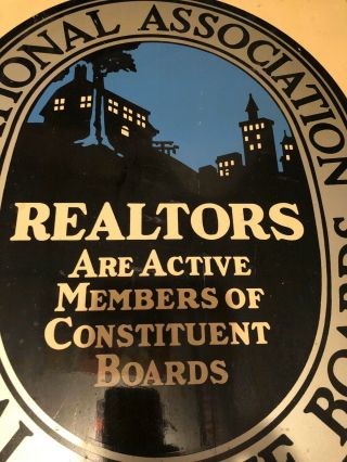 Vintage " Realtor Double Sided Metal Sign.  Ntl.  Assn.  Of Real Estate Boards