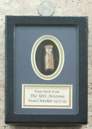 Wood From Deck Of The Uss Arizona Pearl Harbor December 7,  1941 In Case