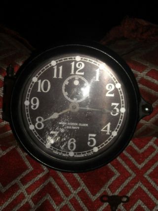 Rare Seth Thomas Us Navy Mark I Deck Clock No Navy Serial Number
