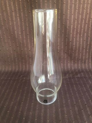 2 1/8 " X 8 1/4 " Vintage Art Deco Clear Glass Chimney Hurricane Lamp Shade 8