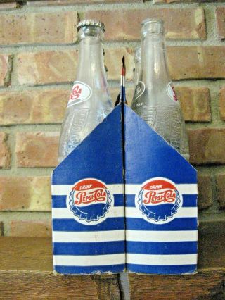 1951 Pepsi - Cola 6 Pack Cardboard Bottle Carrier with Bottles 2