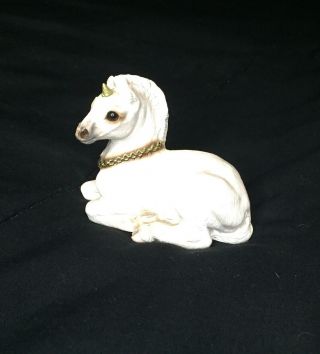Windstone Editions 1990 Pena Aged White Baby Unicorn Gold Horn