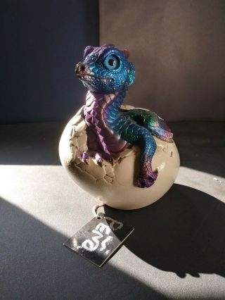 Windstone Editions Peacock Iridescent Hatching Empress Dragon Signed Pena 