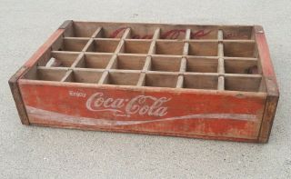 Vintage Coca - Cola Wooden Crate Carrier Box Case Coke 24 Bottle Chattanooga 1970